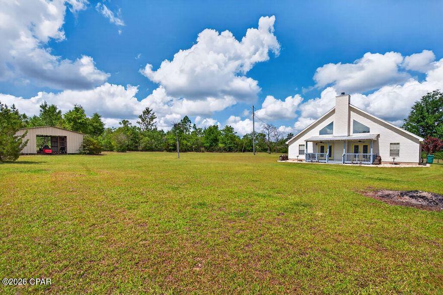 Nestled on 4.83 picturesque acres, this charming 3-bedroom, 2.5-bath home at 3385 Orange Hill Road offers the perfect blend of comfort, space, and country living. Step inside to find an inviting open-concept layout featuring a spacious living area with vaulted ceilings, a cozy fireplace, and seamless flow into the dining area and kitchen--ideal for entertaining or everyday living. Durable and stylish LVP flooring runs throughout the main living spaces, adding warmth and easy maintenance. The downstairs level includes all three bedrooms and two full bathrooms, providing convenience and functionality. Upstairs, you'll find a large loft area along with a half bath, making it a perfect flex space for a game room, office, or additional living area. The loft also provides access to generous attic storage space. Outside, enjoy the peace and privacy of nearly five acres with plenty of room for outdoor activities, gardening, or simply relaxing and taking in the beautiful surroundings. The property also features a 16x20 outbuilding, perfect for storage, hobbies, or workshop space.