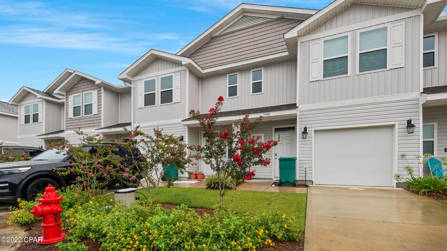 ATTRACTIVE TOWNHOME IN THE SENTINEL POINT COMMUNITY!  This 3BR/2-1/2BA home is centrally located and just minutes to Tyndall AFB.  The home features a spacious living area with the kitchen, dining area and living room all enjoying the open floor plan.  There is also a half bath on the first floor and access to the back patio.   The second floor Master bedroom has a walk-in closet, and the Master bath has a double vanity and separate shower.    Down the hall are two good-size bedrooms, a laundry closet, full bath and a storage closet.  The community offers a beautiful pool for the owners enjoyment, and the HOA fees include the exterior and roof.  This is a great opportunity to own your own home for less than rent!