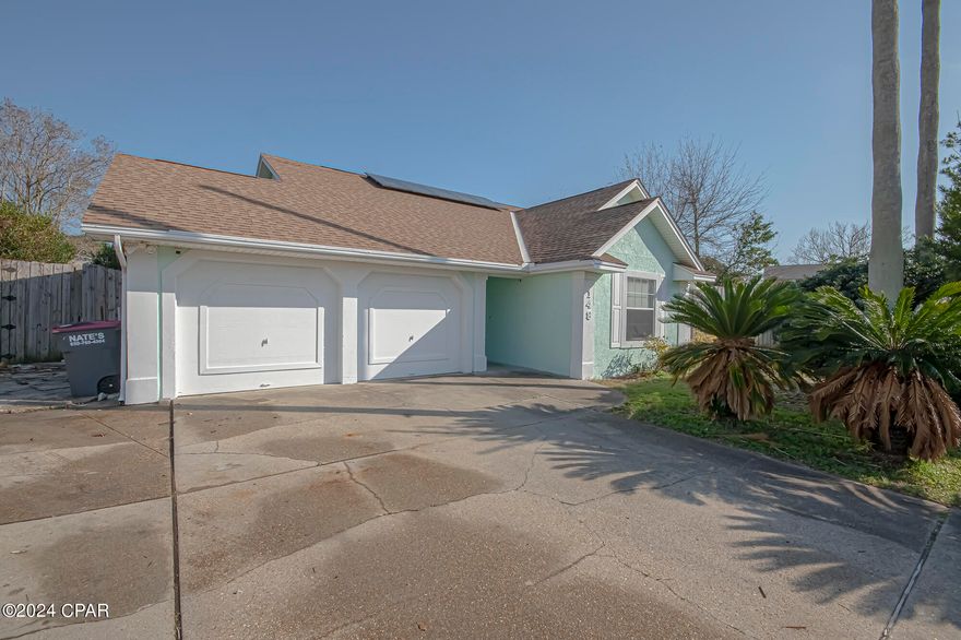 Living at it's Best! This spacious home sits on a large quiet cul-de-sac lot located right off North Lagoon. 3 bedroom 2 bath with a pool, 2 car garage, open floor plan and is convenient to the beaches as well as, Navy Base, and multiple shops, restaurants, schools. Large back yard is fully fenced and this home has solar panels to help keep the electric bill down! No HOA. Come tour today! Age, Square Footage, and room sizes approx, if important please verify.