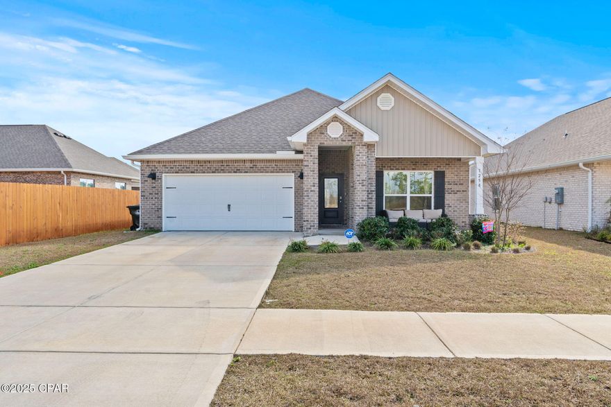 Like-New, Pool-Ready & Perfectly Located in Andrew's Park in Lynn Haven, FL. 

Welcome to this beautifully maintained 4-bedroom, 2-bath all-brick home in the highly desirable Andrew's Plantation Phase 2. Built in 2023 and barely lived in, this home feels brand new and offers style, space, and comfort in one of Bay County's most sought-after neighborhoods.

Inside, you'll find elevated ceilings and elegant tray details in both the living room and primary suite. The kitchen is a standout with solid surface countertops, stainless steel appliances, and plenty of cabinet space, ideal for both daily living and entertaining.

Step outside to one of the largest privacy-fenced yards in the neighborhood. There's plenty of room for an in-ground pool, a play area, garden, or outdoor kitchen. The covered patio provides the perfect spot to relax or host guests in your own private backyard retreat.

Centrally located near top-rated schools, shopping, dining, and just a short drive to Tyndall Air Force Base, this home offers the perfect combination of comfort and convenience.

Don't miss your chance to own this like-new, move-in-ready home in one of the area's most desirable communities.