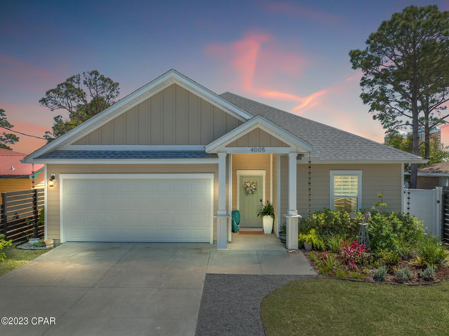 Bright and beautiful coastal retreat in the heart of Panama City Beach! This meticulously decorated and furnished craftsman-style home is sure to captivate you from the moment you step inside. With a mere 5-minute stroll to the pristine white sands of the beach, your days will be filled with relaxation and adventure.
This craftsman-style gem offers three spacious bedrooms and two luxurious baths, all adorned with exquisite upgrades that elevate your living experience. The heart of the home, the modern kitchen, features stunning countertops, a top-of-the-line stainless steel appliance package, ample cabinet storage with soft close doors, and a convenient center island that doubles as a breakfast bar.
The main living area boasts a spacious open concept floorplan with a tray ceiling, allowing generous natural light to flood the space. You'll find that this home's lush landscaping, complete with a sprinkler system, adds to its overall charm and curb appeal.
Location is everything, and this home has it all. Situated perfectly between the beach and the enchanting Grand Lagoon, you'll have the best of both worlds at your doorstep. Plus, short-term rentals are allowed, making this a fantastic investment opportunity.