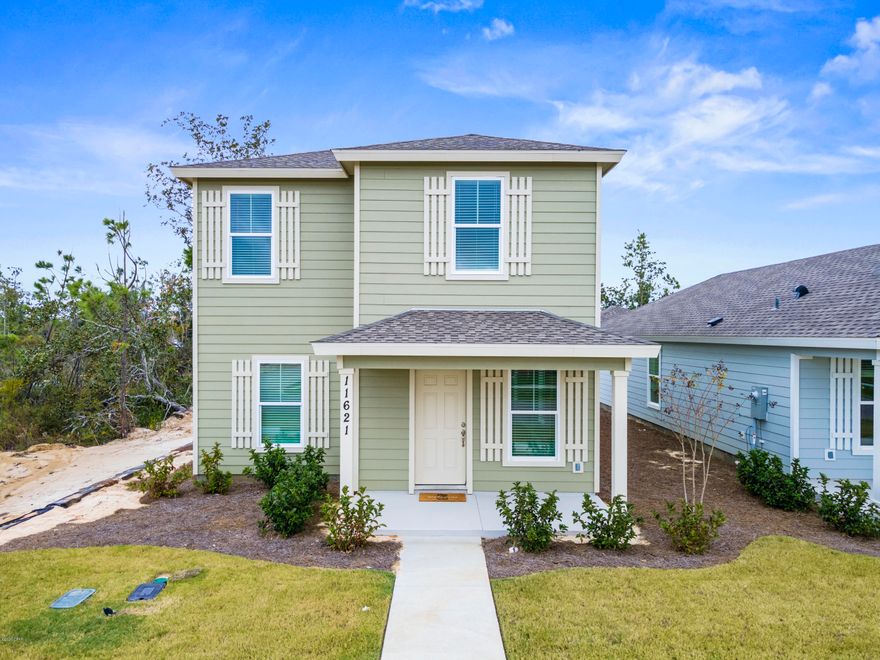 This Quick-Close Escape plan by Samuel Taylor Homes features four bedrooms, three baths and a two-car garage! The downstairs guest bedroom makes a great den or home office adjacent to the large great room. Standard features include granite kitchen and baths, vinyl plank flooring throughout the first floor, stainless appliances, foam attic insulation, impact windows, covered front porches and front lawns maintained by the HOA! Super energy efficient & low insurance rates! Enjoy the waterfront lifestyle and sense of community in Sunrise at East Bay! Relax and watch the sunset on the community dock! Easy boating with the Marina boat launch just a stone's throw away!