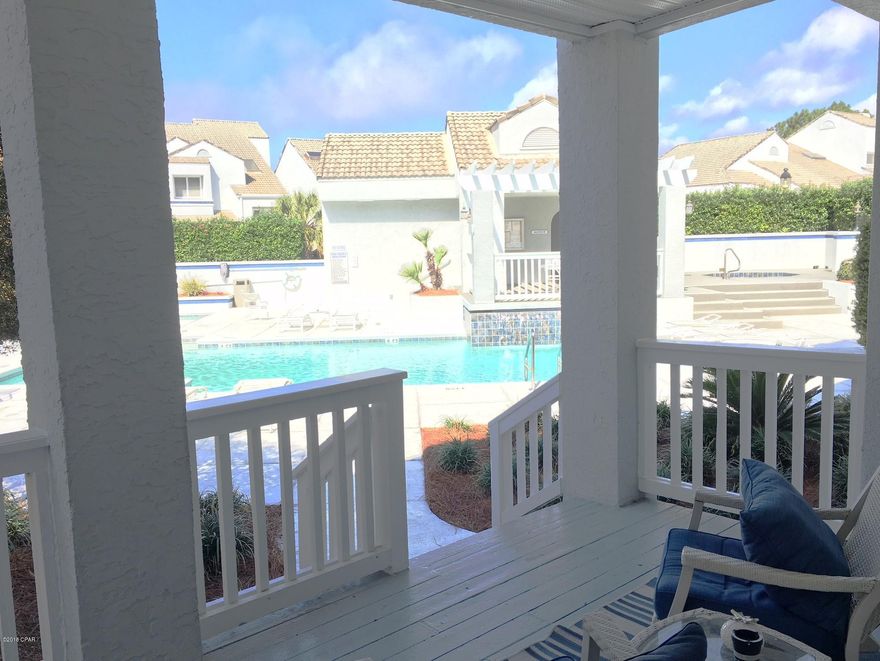 Come home and enjoy the summer sun and the cooling waters of the sparking pool that awaits you just steps from the back door of your new condo home in Marina Club Village inside Bay Point Resort. This 2 bedroom 2 bath ground floor flat is perfect for relaxing and living the Florida life. It has newly installed stainless steel appliances, and beautiful granite counter tops in the Kitchen and bath, and fresh paint throughout. It also has a one car garage that is perfect for storing all of your water toys and golf carts. Come and experience Florida living at it's best, at Marina Club Village, at Bay Point.