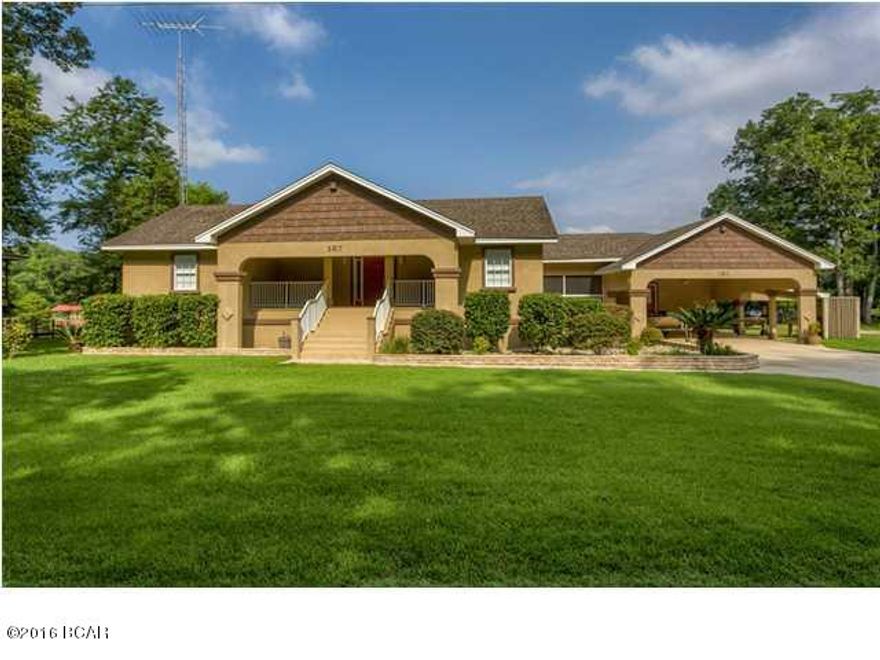 This beautiful home is situated directly on the Chipola Cutoff to Apalachicola River & has a beautiful view from the living area and the huge screen porch. This is more than a River Home, this is a family place to gather & entertain friends. The Exquisite Features with hardwood floors, beautiful open floor plan, and lots of natural light and views to die for. This home features a home office, Two large bedrooms in the main house, and two and a half baths and more.. there is a guest house, completely equipped with small kitchen, bath & living/sleeping area. The beautifully landscaped yard slopes down to the covered dock. Come enjoy the view, invite your friends, catch fish, watch the ospray and eagles and live forever on the banks of the River only 30 miles from the Gulf of Mexico. See the virtual tour