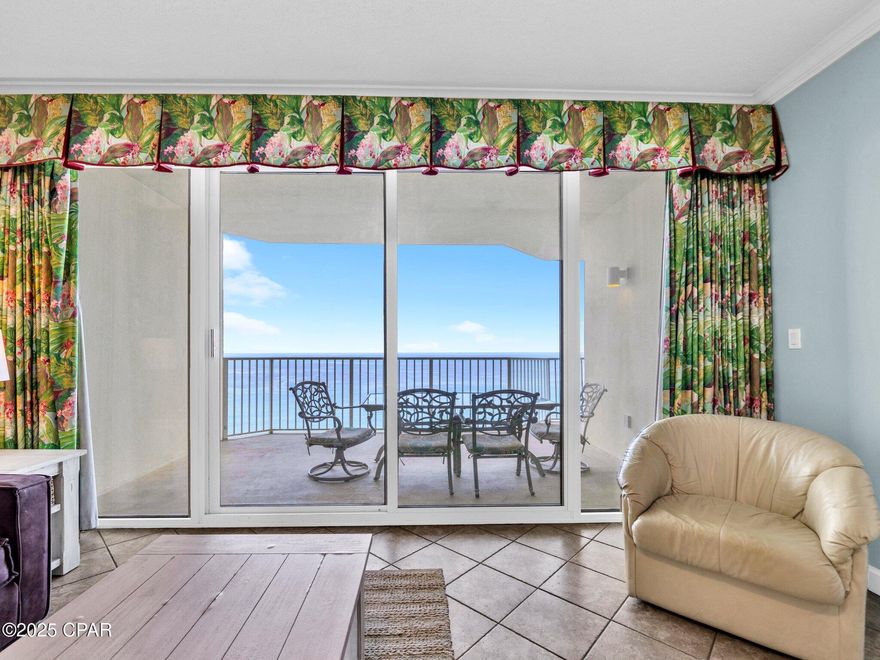 BIGGEST AND BEST FLOORPLAN IN BOARDWALK.... MID-STACK CORNER UNIT WITH WESTERN VIEWS!!!! TERRIFIC VALUE! The world class views of the Emerald Coast from this magnificent condo are some of the best in Panama City Beach and make Boardwalk 1211 the beach getaway that you have been dreaming of! This very large yet super-efficient floorplan boasts 3 bedrooms PLUS a bunk room and 3 full baths. The second master bedroom is a ''lock out unit'' which means that there is the option to partition the condo into two separate condos and maximize rental potential by being able to rent out as either a large 3-bedroom + bunk or a 1-bedroom and 2-bedroom + bunk unit separately. It also has a PRIME western corner location in the deluxe 22-story Gulf front complex, offering massive views of the beach, ocean, and Panama City Beach from the kitchen, dining, living area, both master suites and both balconies! Ceramic tile throughout means easy maintenance. Interior features include a spacious and open floor plan with raised ceilings. Sunrise views in the morning and sunset views in the evening - the ultimate in alfresco living! Main Master suite is front and center on the beach with sliding glass doors that have access to the main balcony and provide magnificent views! Second Master bedroom is large and has its own private bath. Third guest bedroom (lockout) is large enough to accommodate a king bed and again, has its own private bath and balcony. Attached parking is as convenient as it gets! Enjoy the good life at the Boardwalk Beach Resort with a fantastic array of resort style amenities including two levels of parking adjacent to the building (not across the street); beautiful grounds with a pool, spa, kiddie water play area, tiki beach bar, & so much more. Rental income potential is a big drawing card for Boardwalk Beach Resort Buyers. The Convention Center sponsors events that bring guests to Boardwalk Beach & its reputation with the vacationers brings repeat & new guests every year. Boardwalk as a development has a great aesthetic and is located across from a golf course on a palm tree lined boulevard. All measurements & information is deemed reliable but should be verified if important.