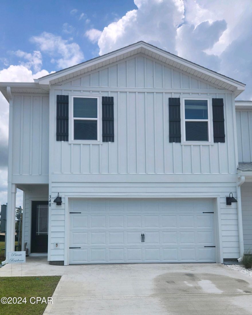 Introducing Salt Creek, the newest townhouse development in Mexico Beach. Nestled on the eastern edge of Bay County. This is a 4 bedroom, 2.5-bathroom townhome. On the outside of these units, you will see quality Color-Plus Hardie Board exteriors, complemented by prairie-style doors and 30-year dimensional shingles. Convenience meets security with steel garage doors equipped with openers, weatherproof outlets, hose bibs, and Kwikset deadbolts on all exterior doors.

As you enter inside, you will feel right at home with beautiful EVP flooring at your feet, leading you to the open living room and kitchen or the spacious upstairs. In the kitchen and bathroom, you will find gorgeous quartz countertops, white cabinets with brushed nickel hardware, and stainless-steel appliances in the kitchen. Stay cool at the beach with energy-efficient cooling and heating systems, Low-E insulated windows with screens, and water-saving elongated commodes.

For added security, every home comes equipped with a Safe Haven Surveillance system, Skybell doorbell, Honeywell thermostat, and DEAKO Smart Switches. Rest assured with a one-year builder's warranty and a ten-year structural warranty.

Escape the hustle and bustle with a peaceful community atmosphere free from heavy traffic and short-term rentals. Welcome to Salt Creek - where coastal living meets modern comfort.