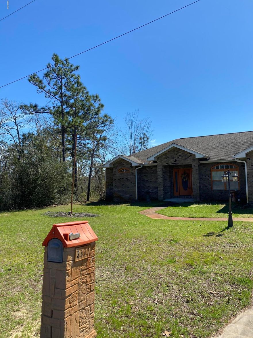 3447 Voyager Court, Chipley, FL 32428 Looking for privacy? Quiet? Country living but not to far from beaches and shopping? This split floor plan 3Br/2Ba home features 9ft and vaulted ceilings throughout. Large open kitchen with stainless steel appliances, breakfast bar, and a screened in pool.  The back patio and screened in pool is a very appealing oasis for most!   The house sits on a half acre lot with oodles of privacy. There is a 485ft well with a tank large enough to supply the house and the 6 zone sprinkler system. Transferable Home Warranty! The Sunny Hills community features a golf course, a lake for swimming with a white sand beach.