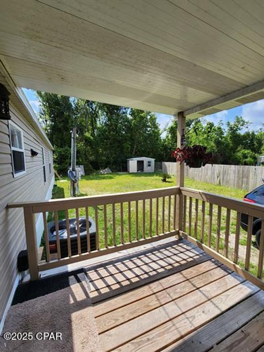 November move in special $200 off December Rent!  Spacious 4 Bed 2 bath sitting on a partially fenced lot with a shed. Home has over 1500 square feet and has a spacious Living Room with a separate den, newer appliances in a large kitchen with plenty of cabinets and a laundry room.  Split bedroom plan with a spacious master bedroom with walk-in closet and a large bathroom with walk-in shower.  Sit on the front or back porch and enjoy the privacy on all sides. Quarterly pest control is included in rent. Central Location near schools, shopping, and Tyndall Air Force Base. Housing vouchers are accepted.