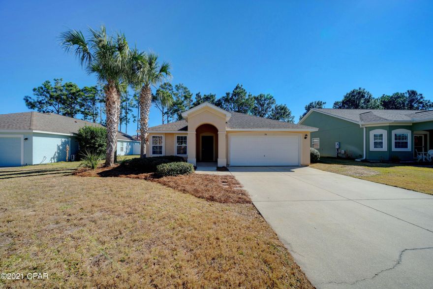 Location! Location! Location! Not only is this home in a great location in the Palmetto Trace neighborhood; it is a great location in Panama City Beach.  Pier Park, Frank Brown Park and the Worlds Most Beautiful Beaches are all just minutes away.  3 bedrooms, 2 full baths, separate dining room that will also make a great office or playroom, covered patio and an open layout for easy living! Great price and will not last!  Palmetto Trace is a great community with pools, sidewalks, 2 entrances and more!  Call for your showing asap! Home sold as is.