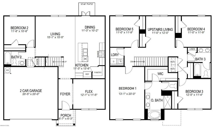 This is the Hayden floorplan. Two bedrooms are just off the foyer and have a shared bath. Bedroom 1 is situated at the back of the home and has a bath with garden tub, separate shower, dual vanity sinks and large walk in closet. Standard features of this home

include; Vinyl flooring throughout carpet on stairs hallways and bedrooms, laminate countertops, traditional 8' ceilings, Moen faucets, garden tub and separate

shower in master bath. This home also includes a standard smart home package with Echo Dot device, kwikset keyless entry, Qolsys touch panel and Skybell

Doorbell.

(BUID3067)