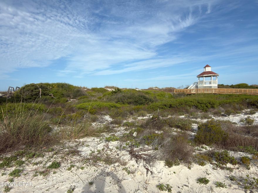 Premium North Cape San Blas Gulf Front Lot that checks all of the boxes!! Over 1/2 acre (.60 acre per plat) on the North Cape or anywhere else is almost non existent. In addition the beach is of good depth and is gorgeous. Most importantly, this plated lot has a large footprint in the coveted X flood in the general building area giving one many possibilities including ground floor living options not typically available on most Gulf Front lots. There is a common road maintained by the HOA. The HOA (Christo Beach HOA) maintains the dune walkover also. Some dimensions were obtained from the Gulf County Property Appraiser's website, please verify if important.