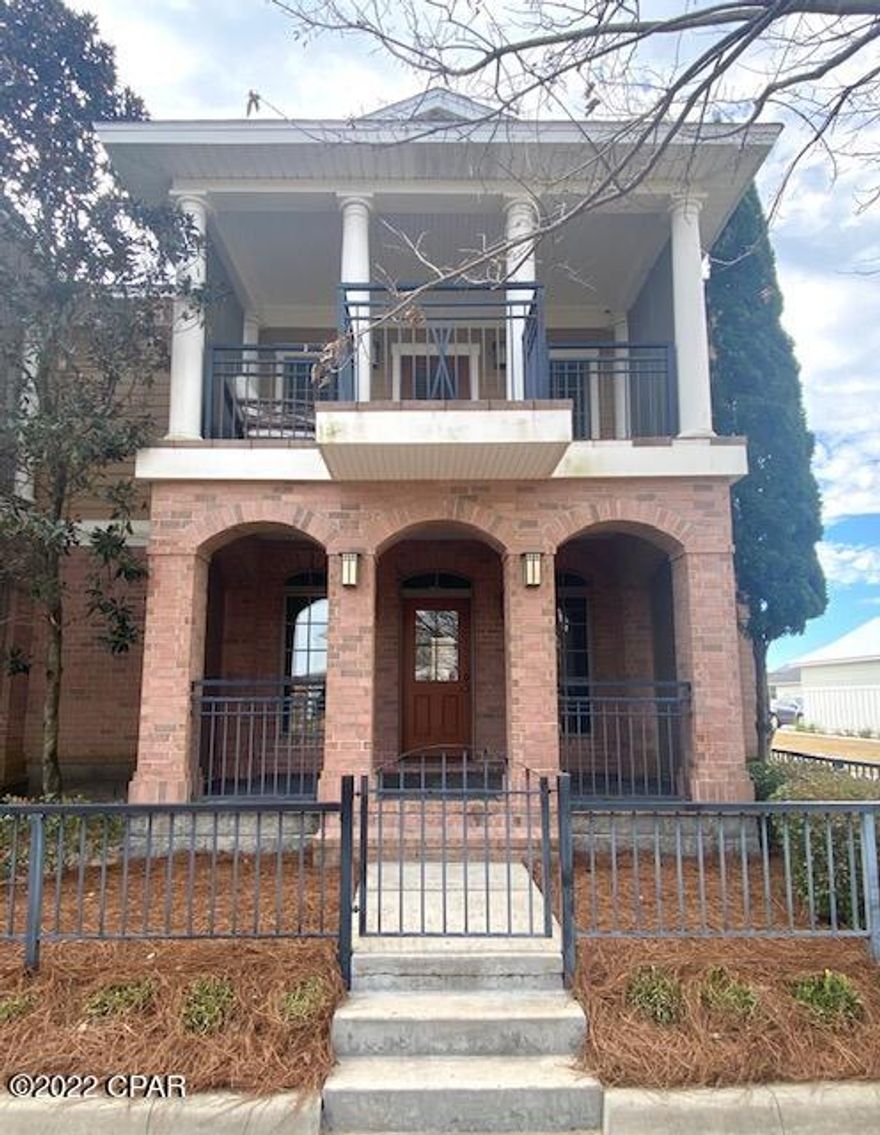 Under Contract - Taking Backups the phrase 'CURRENTLY UNDER CONTRACT, SELLER ACCEPTING BACKUP OFFERS'  SELLER! 2 HOMES IN ONE! Live in one, and rent out the other! Located In the highly desired Tapestry Park in PCB. Only 2 blocks away from the Gulf of Mexico and the beautiful white sandy beaches. Quality Construction. The Main Residence is 3 Bedroom, 2 1/2 Bath, Concrete block structure. It includes 9ft Ceilings, Gourmet Kitchen with Custom Cabinets, GE Profile Stainless Steel Appliances, Granite Countertops and Breakfast Bar in an open kitchen and dining area, Hardwood & Tile Floors, Crown Molding.  All Baths have Tile Tub Surrounds, Beveled Glass Mirrors and Granite Countertops, Owner Suite with Private Balcony & Glamour Bath with Whirlpool Tub and Separate Shower, Each level has its own BONUS**** This Residence also has a Carriage House which Includes SEPARATE LIVING QUARTERS above the garage, including Living Room, Fully Applianced Kitchen, 1 Bedroom and 1 Full Bath. The property has long term tenants in the main townhouse, currently month to month rental with home on market. Great renters, have been there 2 years and would like to stay if possible. Currently paying $2250 per month. Will sign another long term lease buying as an investment property.  Carriage House was previously rented for $1150 per month.