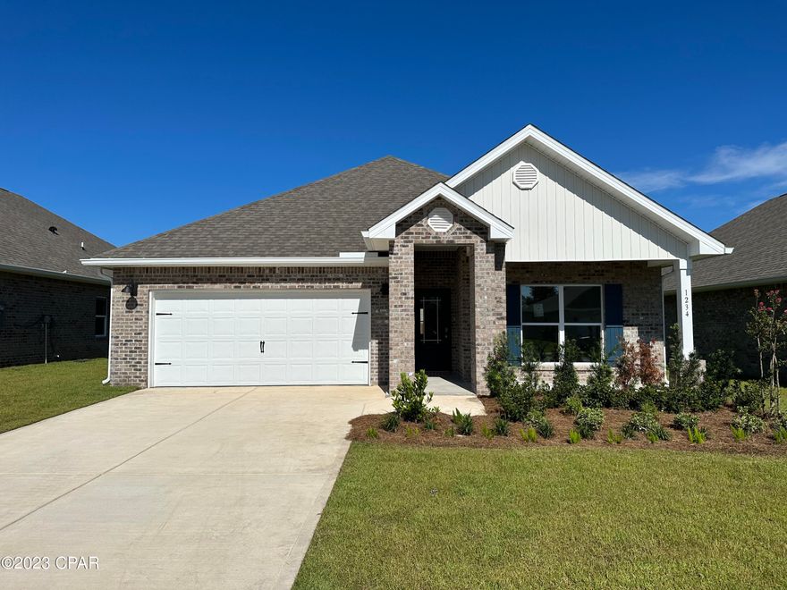 Andrews Park is centrally located off 389 in the very desirable area off Lynn Haven. Our Rhett floorplan is all brick, 4-bedroom 2-bath, it is an open concept floor plan, with a boasting 1,835 sq.ft.  The Rhett floorplan has upgraded finishes throughout. You will find 9-foot ceilings with 10-foot trays and beautiful crown molding.