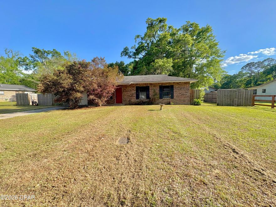 Solid brick home on a slab located in the city limits of Chipley. This 1992 home features 3 bedrooms with another room that could serve as a fourth, one bathroom, and an inside laundry room. There is a large backyard that is mostly privacy fenced and a spacious screened back porch. Updates include a shingle roof put on in 2017 and a central a/c in 2018. There are also solar panels on the home that will be completely paid off at closing, enjoy lower power bills! With some cosmetic updates inside like paint and floor covering, it would be easy to bring it up to its full potential! If you're looking for your own home, it will be cleaned out and ready to go upon closing. If you're looking for an income producing opportunity; with tenants already in place, this could be a great opportunity to add a rental to your portfolio that is already producing. Cash or conventional financing only.