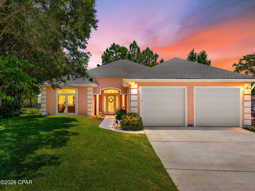 Situated in a quiet west-end neighborhood just a short quarter-mile walk to the white sandy beaches, this 3-bedroom, 3-bath home offers 2,001 square feet of well-designed living space with 10-foot ceilings throughout, a private pool, two-car garage, and exceptional outdoor living.

The true showpiece of the property is the screened lanai and pool enclosure--an inviting private retreat surrounded by mature lush vegetation, creating a peaceful, tucked-away setting with a resort-like feel. Whether entertaining guests or unwinding after a day at the beach, this outdoor space is designed to be enjoyed year-round.

Inside, the home offers a comfortable layout suited for both everyday living and hosting, with a kitchen featuring an induction electric range for modern convenience.

Additional highlights include ample parking for up to six vehicles, dedicated golf cart parking alongside the garage, and an irrigation well for efficient landscape maintenance.

Located on the desirable west end with convenient access to dining, shopping, and coastal amenities, this property offers an exceptional blend of privacy, functionality, and beachside lifestyle appeal--ideal as a primary residence, second home, or investment opportunity.