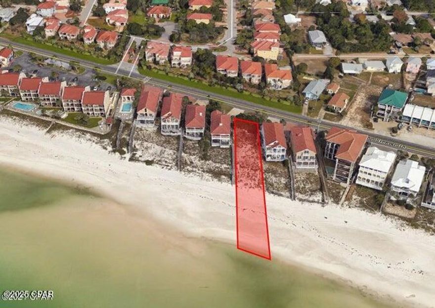 Rare gulf front lot opportunity in the rapidly rising West End section of Panama City Beach.  Less than 1.4mi from Carillon Beach and less than 2.75mi from Walton Co. line.  All the benefits of proximity without the over crowding and at a significant pricing discount to SoWal and even Carillon.  La Valencia is a well established subdivision with architectural standards and consistent high quality residences.  Short-term rentals are allowable.  Owner would have use of tennis courts, community pool and clubhouse.