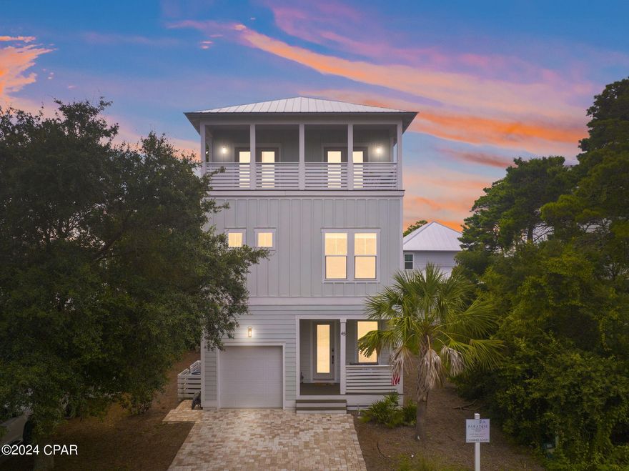 Nestled in the Prestigious Coastal Dune Community of Grand Pointe, Inlet Beach. This newer home boasts the perfect mixture of Luxury, Comfort & Space! Step inside the large foyer & continue to the master bedroom, featuring a spa like ensuite, double vanity, elegant shower, deep soaking tub & walk in closet, all conveniently located on the 1st floor. 2nd story hosts the main living area, open floor plan, kitchen w/island, gas cooktop, huge walk-in pantry, built in space for a coffee or wet bar and a tankless hot water heater. Additional Highlights include a bonus loft or den on the 3rd floor & tons of balcony space that overlook your large, newly fenced in back yard, perfect for entertaining! Walk or bike next door to 30A, Rosemary Beach, tons of shops, restaurants & bike paths. Camp Helen St Park is just across the street w/trails & multiple beach accesses. Grande Pointe amenities include a lake front heated pool, community dock and clubhouse with a full kitchen. This turn-key home is being offered fully furnished, however is also negotiable. Call your favorite Realtor to schedule a showing and start living the coastal lifestyle that you deserve.