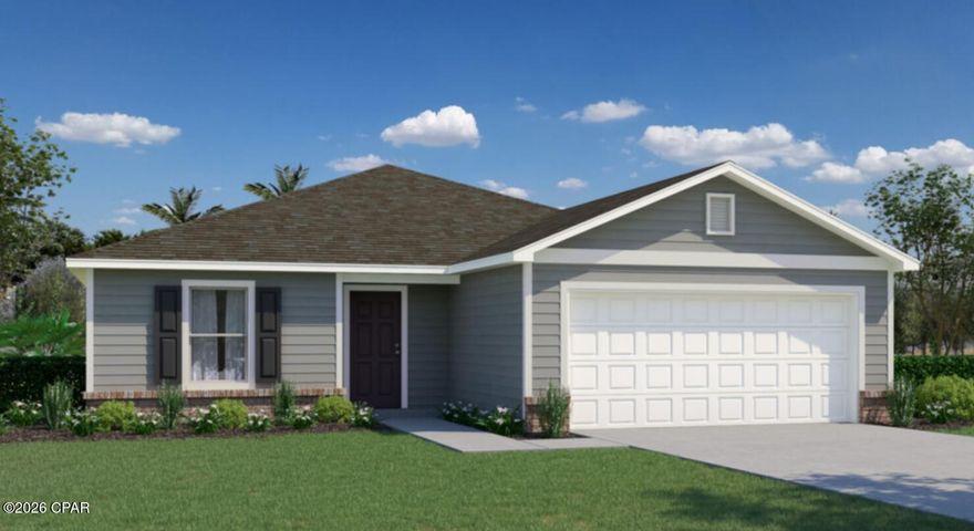 Introducing the Grayton, an expansive split floorplan that features 4 bedrooms and 2 baths, offering ample space for the entire family. As you enter through the front door, you'll be greeted by an open living area, encompassing the great room and dining room. This open concept design creates a seamless flow and a sense of togetherness. The kitchen is a true standout, boasting an abundance of counter space, providing a spacious and practical workspace for all your culinary endeavors. The Grayton offers a split floorplan with the primary suite on one side of the home and the three secondary bedrooms on the other. Finishes include quartz countertops in the kitchen and baths, tile flooring in the wet/common areas and carpet in the bedrooms. Harvey Heights is conveniently located in the heart of Callaway and is close to Tyndall AFB and lots of shopping and dining options.