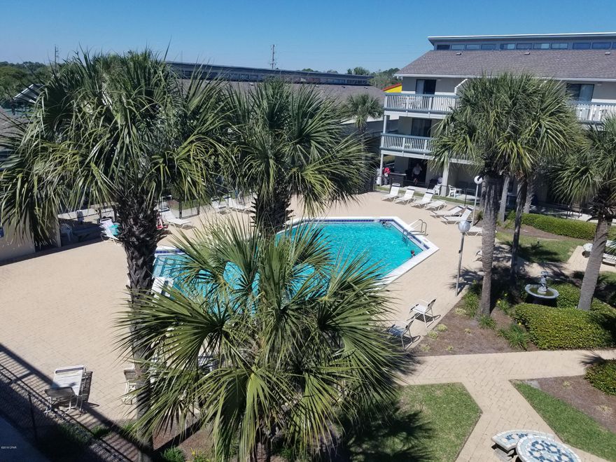 1 bedroom unit with loft on the third floor next to pool.