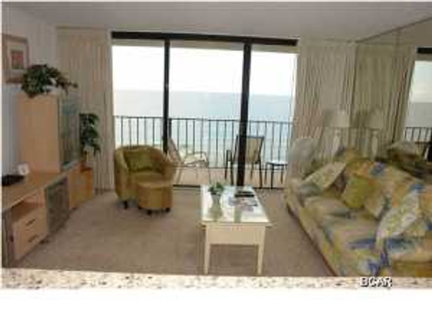 Enjoy this 8th floor 1 bedroom 1 bath condo with all the amenities that this unique resort has to offer. You'll never have to leave for anything! Golf, Starbucks, restaurants, and fine dining, gym and spa, a beautiful lagoon-style pool plus several other pools, tennis, styling studio and more! Edgewater handles on site rentals and is conveniently located in the heart of Panama City Beach! All measurements are approximate.Owner installed new airconditoning/ heating unit in March 2015 at a cost of $3,600.00