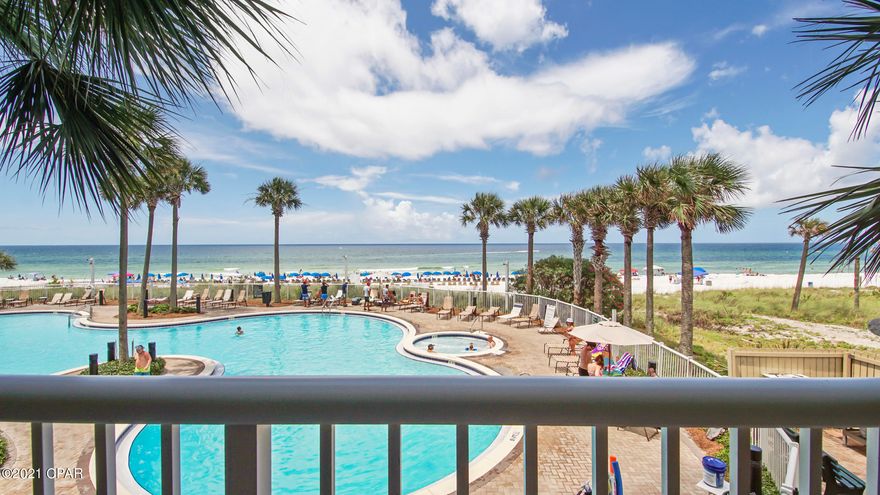 Grand Panama Luxury  Beach Resort,  Tower 1 -201 is facing West . This 01 stack is the most desirable in the entire Resort. Watch all the breath taking sunsets sitting on one of largest deepest  balconies  Grand Panama has to offer. Beautiful Gulf view and overlooking the pool.  This end condo has water views from every room. 1431 sq ft  of absolute luxury living. This 2nd floor allows easy access to the condo one set of exit stairs eliminating the need of the elevators.

Large king bed in the master bedroom with sliders going out to the balcony. All hardwoods and tile throughout. Beautiful furnishings  brand new living room furnishings including new sleeper couch. Bunk Beds in the hallway for extra guests,. Grand Panama has 2 pools , tiki bars, fitness room.