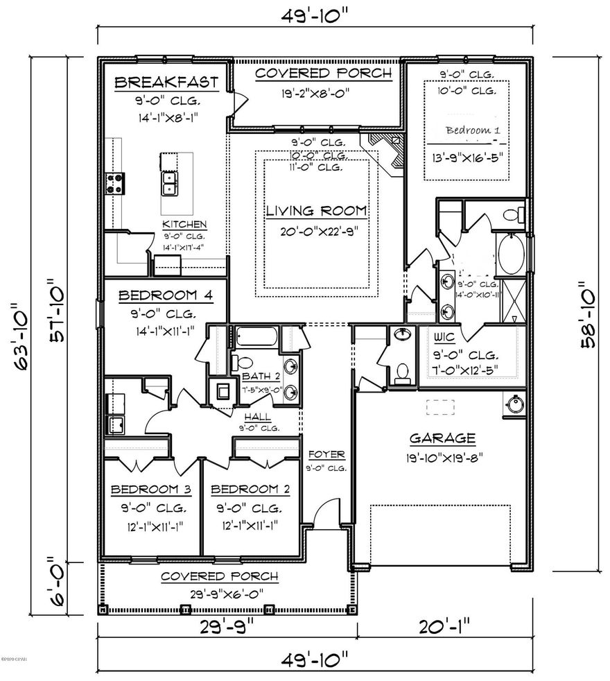 Welcome to the Victoria floorplan!  As you enter this home, you will find luxury vinyl plank flooring in the foyer, common and wet areas of the home.  Just off the foyer, there is a hallway that leads to three bedrooms that have plush carpet, a hall bath and laundry room. The living room is the central point of this floor plan and is open to a large eat-in kitchen with granite countertops and an under-mount stainless steel sink in the center island and a walk-in pantry.

Appliances include a smooth top range, dishwasher and microwave.  Just off the living room you will find bedroom 1 with carpet and windows overlooking the

back yard. A standard Smart Home package includes a KwikSet keyless entry, Skybell doorbell, automated front porch lighting, an Echo
Dot device, and Quolsys touch panel which can be integrated to control your lighting, thermostat, front door and so much more.
A builder 10 year structural warranty is also included.
Pictures, photographs, floor plans, elevations, features, colors and sizes are approximate for illustration purposes only and will
vary from the homes as built. Home and community information including pricing, included features, terms, availability and
amenities are subject to change and prior sale at any time without notice or obligation. For Move-In/Completion Estimates:
Ready dates are estimates only. Timing of completion of construction and buyer move-in are subject to contingencies
contained in home purchase agreement and governing jurisdictions issuance of a certificate of occupancy, and may change due to forces majeures and other delays or disruptions outside the reasonable control of the Builder.