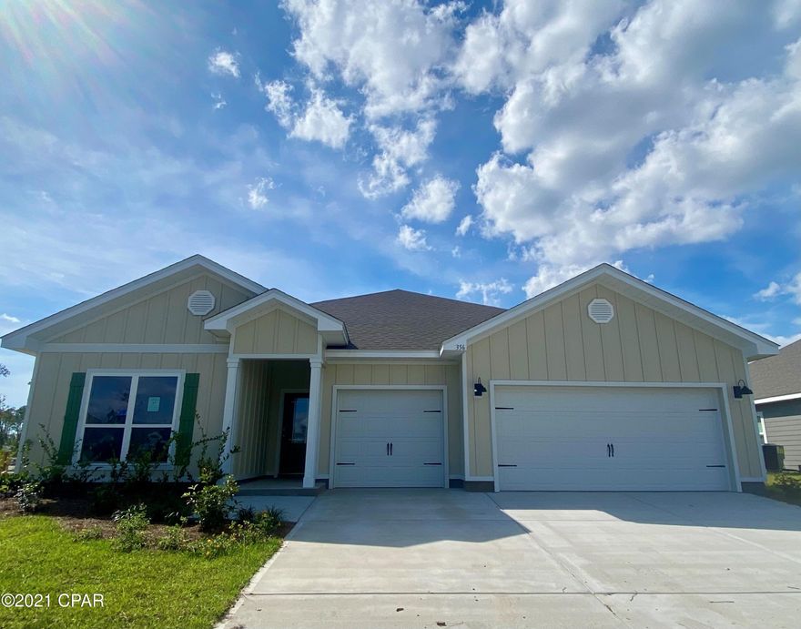 CURRENTLY UNDER CONTRACT, SELLER ACCEPTING BACKUP OFFERS Welcome to Bridge Harbor! Perfect for families of all sizes is this 4 bed, 3.5 bath, 3 car garage floorplan. The Camden is unique in that it has a second car garage perfect for a small car or golf cart. As you enter this home through the front entry way, you will find luxury vinyl plank flooring throughout and frieze carpet in the bedrooms and hallways. The ceilings are 9' with trey ceilings in the study, dining room, living room and master bedrooms. The walls are orange peel texture and finished with quality paint. The elegant interior doors have brushed nickel hardware for an added touch. In the kitchen, you will find a nice size center island with granite countertops and beautiful painted cabinetry. Conveniently located near shopping, dining, Tyndall Air Force Base, and a short drive to the white-sand beaches and turquoise seas. This community is the perfect place to call home!

Pictures may be of similar, but not necessarily of subject property, including exterior and interior colors.

This home is being constructed with the Zip Sheathing system, providing greater protection than a traditional housewrap from damages due to wind, rain, and extreme weather. 

This home comes standard with a Smart Home Technology package which includes a KwikSet keyless entry, Skybell doorbell, automated front porch lighting, an Echo Dot device, and Quolsys touch panel which can be integrated to control your lighting, thermostat, front door and so much more. A builder 10-year structural warranty is also included.