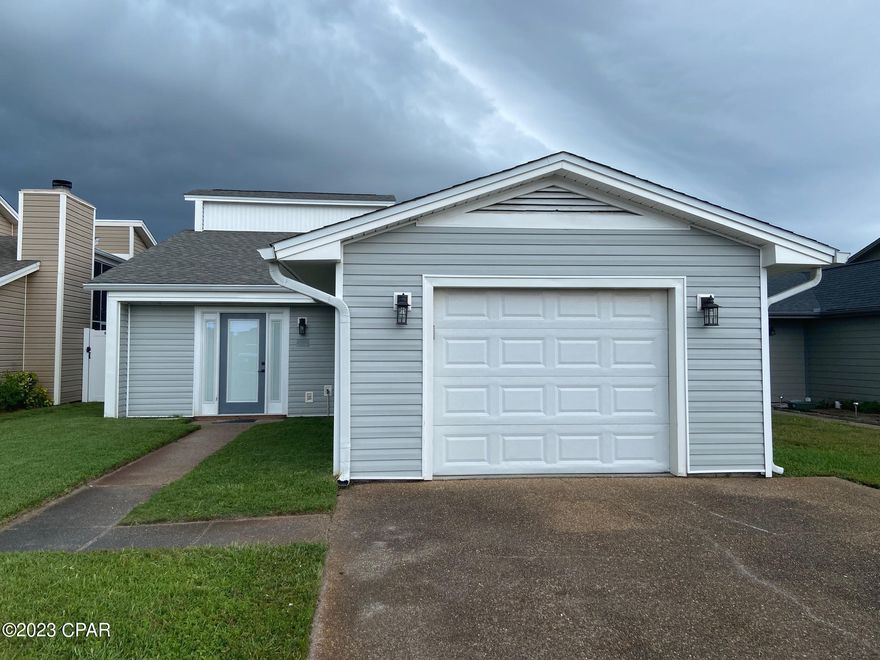 Centrally located 3/2 home, 1,551sqft. New siding, interior paint, and flooring. Wood burning fireplace, screened in porch. 1-car garage w/ workbench, large fenced backyard. Non-warranted washer & dryer included. Pets ok with refundable pet deposit, restrictions apply.