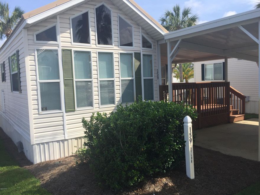 Emerald Pointe Resort, in Panama City Beach just a short drive to the Gulf.  Resort has 2 swimming pools, club house, exercise room, lake for fishing(catch and release only) with a boardwalk around it. Unit comes with some furniture so will need little to move in.  Has a yard shed with washer/dryer.  Both house and shed had new roof 4/2019. All measurements are approximate and should be confirmed by buyer if important. Call for your tour today.  Units in this resort don't last long.