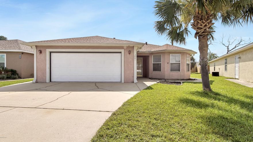 Don't let the size of this charmer fool you! This home is at the end of a cul-de-sac and has a nice open floor plan and a great layout so you don't feel pinched in!  The living room is bright and cheery and the kitchen offers plenty of cabinet space and a pantry for storage. Sit at the breakfast bar to sip your morning coffee, do homework or visit with the chef.  The separate dining space has a bay window to enjoy a sunny day and it could easily be used for an office or craft area. The master bedroom offers plenty of space for a king size suite and has two walk-in closets and the en suite has a double vanity and private water closet.  The bonus to this home is the enclosed patio off the living room where you can watch the kids... ...and pets play or just enjoy the smell a rainy day. This would be a great first-time home or investment property for rentals. Located conveniently between Panama City shopping and Tyndall AFB. Home has had excellent rental history.  Seller has a transferable termite bond in place and they are offering a one-year home warranty for buyers piece of mind.  All measurements approximate, buyer to verify if important.