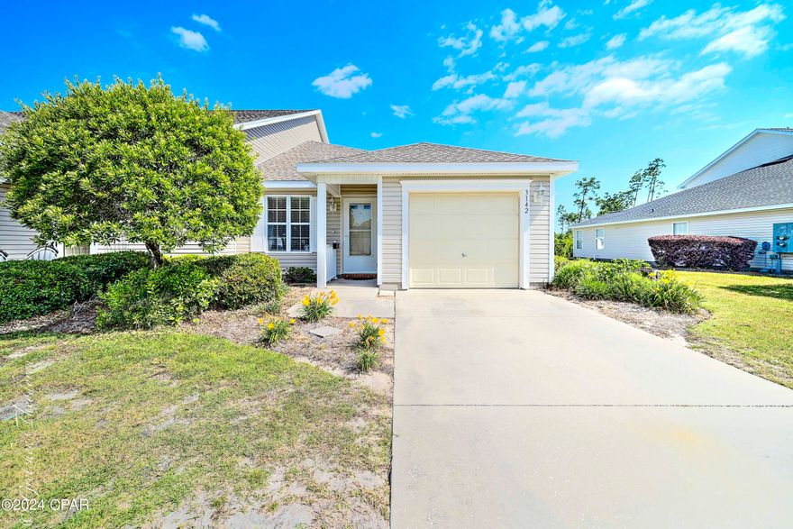 The Hammocks, Lynn Haven, Community pool, garage, 2 beds, 2 full baths and absolutely spotless, ready for occupancy! Landscape and lawncare included. Garage, sidewalks, street lights, one of the best places to live in Bay County! Tenant responsible for water, power, cable, internet, trash. Background check required deposit is one month rent, 12-month lease minimum. Close to A-rated schools, shopping, grocery, quiet neighborhood. Bonus, screened-in porch, all appliances included, pets negotiable. Come visit today!