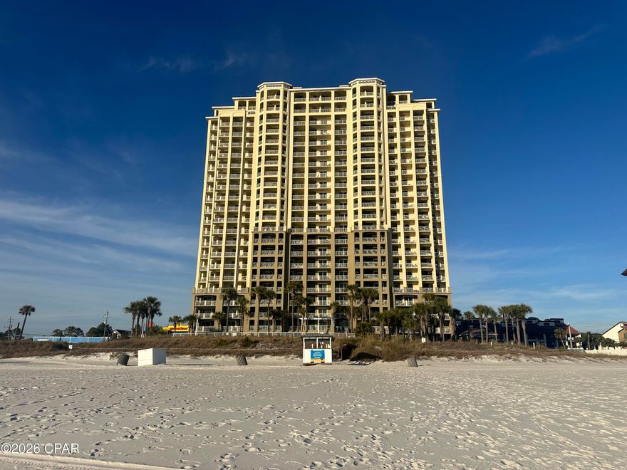 PROFESSIONAL PHOTOS COMING SOON. Long Term snowbird currently occupies the unit. Once they check out PROFESSIONAL PHOTOS WILL BE UPLOADED. 
Wake up to the sound of waves and endless Gulf views from this stunning 20th-floor retreat at 11807 Front Beach Rd #2003 in Panama City Beach.
From the moment you step inside, the emerald water commands your attention. Floor-to-ceiling glass draws the horizon into your living space, filling the condo with natural light and the calming rhythm of the coast. Whether you're savoring your morning coffee on the private balcony or unwinding at sunset as the sky turns shades of pink and gold, every day here feels like a vacation. The open-concept living and dining area is designed for connection -- laughter over seafood dinners, movie nights after long beach days, and effortless entertaining with the Gulf as your backdrop. The spacious primary suite offers a peaceful escape, where you can drift to sleep with the shimmer of moonlight on the water just beyond your window. Located directly on the sugar-white sands, this residence offers immediate access to the beach -- no streets to cross, no hassle -- just toes in the sand within moments. Resort-style amenities elevate the experience, creating a lifestyle that blends relaxation and recreation seamlessly. Whether you're searching for a personal coastal sanctuary, a smart investment opportunity, or both, this is more than a condo -- it's a front-row seat to the Gulf, a place where memories are made, and where life slows down just enough for you to truly enjoy it.
Your beachfront story begins here.