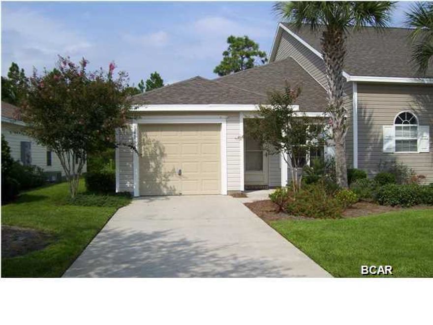 Palmetto Trace - 2 bedroom, 2 bath rowhome featuring open living room, dining area, large kitchen with breakfast area and 1 car garage. Palmetto Trace features 2 community pools. HOA provides lawn service and trash. Convenient location to Pier Park. Property backs up to wooded area.