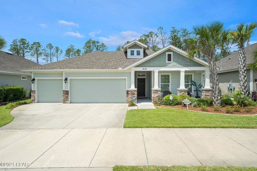 CURRENTLY UNDER CONTRACT, SELLER ACCEPTING BACKUP OFFERS. This 3 car garage home is perfect for entertaining with it's open floorplan and located on a lot with natural buffer behind for peaceful evenings on the back porch. Tankless water heater, CUSTOM climate controlled storage or could be additional office (must see in person) , & spacious Owner's Suite. Study/office off the main living area, 2 spaces (possibly 3)to work from home. 2x6 built construction, Taexx pest control system, Sentricon termite system, built in security system, radiant barrier roof decking, R-38 attic insulation, R-19 wall insulation. Composite door jambs to prevent wood rot, Lots of windows for Natural light. All measurements approx. please verify i