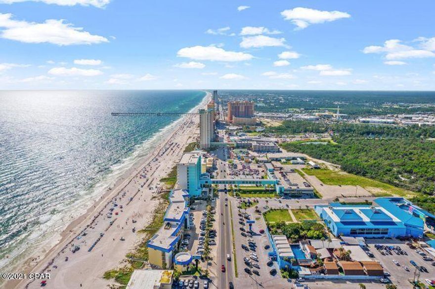 CONVENIENT 2ND FLOOR GULF FRONT UNIT 204 RIGHT OFF ELEVATOR. Fully furnished unit with 2 double beds, pull out couch, dinning table, fully stocked kitchen and balcony furniture. Full kitchen and full bath. SHORT TERM RENTALS ALLOWED. Build your rental Portfolio AND USE FOR PERSONAL USE AS WELL! Great unobscured views from your Balcony of the Gulf Of Mexico. ALL UTILITIES ARE INCLUDED in the HOA fee: Electricity, Water, Trash, and cable/wifi. .For the studio unit 204 at Continental the amount of revenue from August 2020 to July 2021 was 24,785.66.  We have a rental projection range that goes up to 30,287.42 for that unit.  Situated in one of the best locations on the beach near Pier Park, Gulf World, and Sharky's Restaurant. Call today to see this beach condo in person!