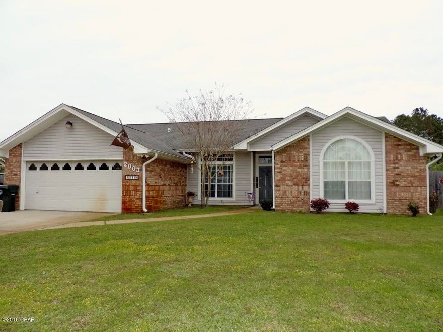 Mowat Highlands 4bed 2 bath home with a large fenced in backyard! Beautiful home at a great price.An open floor plan with a formal dining room, Great room with a wood burning fireplace and a high desired split floor plan. Kitchen has plenty of countertop space a breakfast bar and a separate dining area.Wood floors in main spaces and master bedroom, tile in kitchen and baths and carpet in the 3 additional bedrooms only.Master bedroom has an en suite with a large walk in closet, double vanity and jacuzzi tub/shower combo.Entering the backyard you have a screened in covered patio great for hanging out, staying cool and bug free.  Additionally there is a fire pit, and plenty of room for a pool or garden.Located centrally between both military bases, schools and shopping.Call now for apt.