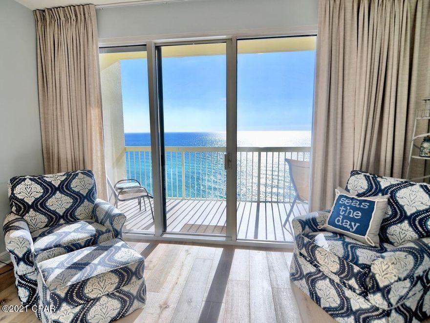 CURRENTLY UNDER CONTRACT, SELLER ACCEPTING BACKUP OFFERS-The beautiful Coastal Design interior features quartz countertops; stainless appliances, high-end wood plank flooring; and custom drapes. Excellent rental history and future...64,402 Gross Revenue.  Future  reservations available to buyer, through current management company, with reservations well into March 2022. 

This 2 Bedroom/2 Bath with Bunk Room is located in one of the most Family Friendly resorts on the Beach. The Bunk Room makes it feel like a 3 Bedroom. The private Gulf-front balcony is accessible from both living room and master bedroom. Celadon Beach Resort features include... 283' Gulf Frontage; 2 Pools with Hot Tubs, one of each is Gulf Front; Fitness Center; Tennis Court; Climate Controlled Walk-Over, and plenty of pa