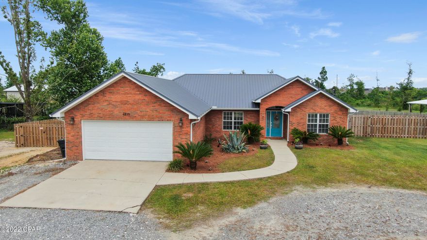 Close to everything, this 3 bedroom, 2 bath home on nearly an acre is practically brand new! The owners have spared no expense and it shows! New HVAC system and ductwork, new metal roof, spray foam insulation, new cabinets with quartz countertops, new floors, LED lighting, and fencing! Enjoy the beautifully designed Chef's kitchen with all new stainless steel appliances including a double oven, custom vent hood, farm sink, and wine fridge. The gorgeous custom built desk and shelves were constructed locally and stay with the home! Final touches include a laundry fold out table, jacuzzi tub in guest bathroom, and beautiful shiplap throughout the home! Topping it all off is the HUGE backyard, perfect for friends and family to run and play with room to spare for boats, RV's, and more!