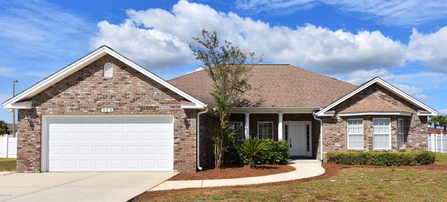 CURRENTLY UNDER CONTRACT, SELLER ACCEPTING BACKUP OFFERS! Open floor plan, large yard and oversized driveway!  This home has the extra space you need and the quality you want! The central living space is bright, with French doors, a fireplace and a formal dining space. The dining space is versatile and could also be used for an office area or play zone.  The kitchen offers expansive counter space, a pantry and stainless appliances. Wake up with your morning coffee at the breakfast bar or in front of the bay window in the eat in area.  Bedrooms are on a split floor plan, giving you and guests your own space. The master bedroom easily accommodates a king size suite and has new carpet, decorative tray ceiling and French doors... Enjoy the glamorous En-suite with its double vanity, make up station, whirlpool tub and separate shower. The 3 guest bedrooms are good sized and have spacious closets. More upgraded features of this home include bull nose corners, crown molding, chair rails, tray ceilings, quality fixtures, and plenty of storage. The lot is almost a half-acre, giving you a sprawling yard space for the kids and fur babies to play.  The covered back patio has plenty of room for BBQing and socializing and the front patio is a quaint shaded spot for those rocking chairs. The oversized driveway will accommodate your extra vehicles, boat or RV and the backyard shed is an additional space for your yard supplies and holiday decor.  Additional perks and conveniences of the property include a sink in the laundry room, attic pull-down stairs, security system and sprinkler system. Located on a quiet neighborhood loop with no through traffic, the neighborhood is well maintained and includes a mix of newly constructed homes. Only one block away, Callaway Recreation Complex is where you can go for a stroll, have a picnic and enjoy the playground or sports fields. Conveniently located near Tyndall AFB. Save money with no HOA or flood zone insurance required. Investors: Home has had excellent rental history! In addition to a newly installed water heater, AC compressor and garage door, sellers are offering a one-year home warranty for buyer's peace of mind. Measurements approximate, buyer to verify if important.