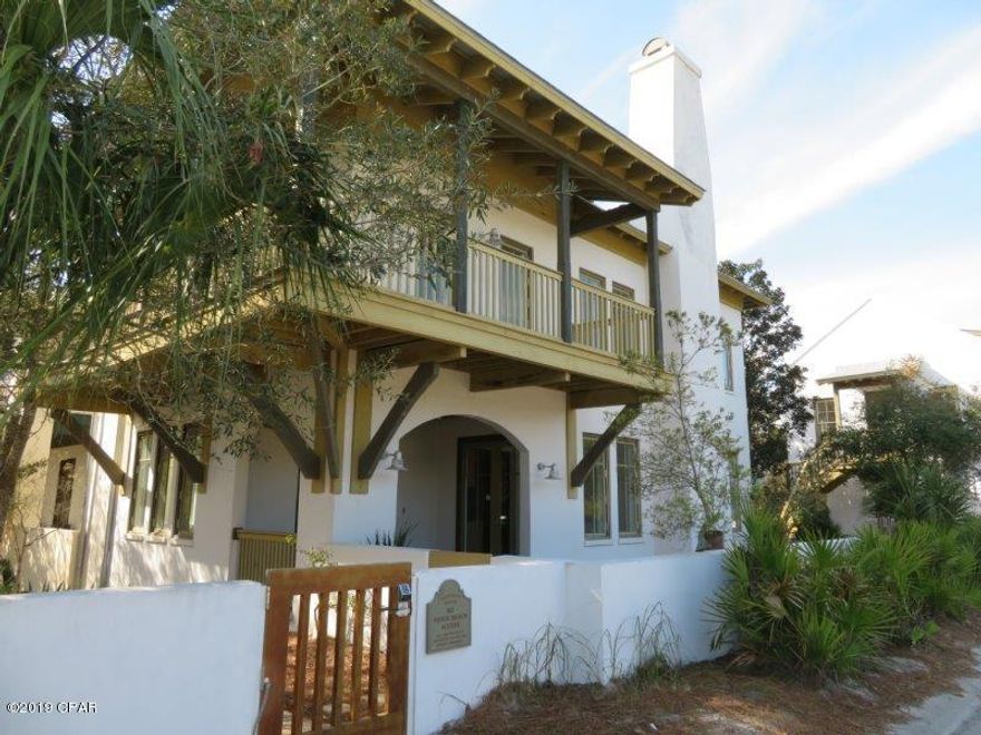 Stunning, tri-level home in Rosemary Beach! Includes Carriage House above 2 car garage! Main house includes spacious living room open to kitchen w/light stained cabinets, stone counters, & breakfast bar! Separate dining area w/French doors leading to covered patio! Small office can be used as guest bedroom! Half bath & full laundry on main level! Large master bedroom w/private porch, walk-in closet, & private master bath w/his & her vanities! Two spacious secondary bathrooms upstairs share a full bath! Third level includes extra living room, bonus/rec area, or additional sleeping space! Carriage House includes loft style kitchen, living, & sleeping space with a full bathroom! Exterior features outdoor living spaces & outdoor shower! Close to beach & entertainment! Submit today!