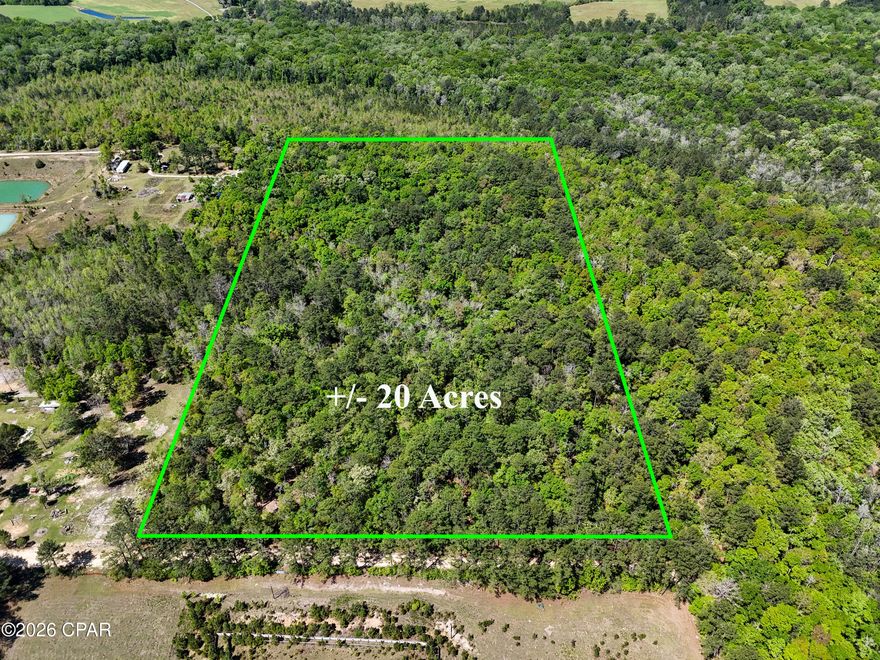 Stunning 20+/- Acre Tract in Northern Holmes County. This type of tract doesn't come around often. Flowing with mature timber and hardwoods, this tract is ideal for the person to wants recreational peace and an abundance of privacy. 

With a location that sits an hour North of Panama City Beach, and an hour from Beaches International Airport, this tract offers not only the convenience of peace, but also proximity to Gulf Front leisure play and travel. 

This one will not last long, so schedule your showing today!