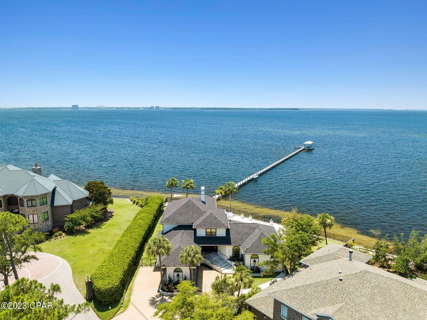 Welcome to 3301 Harbour Place. This one of a kind home is situated in the prestigious neighbored of Kings Point Harbour. This is a rare opportunity to own a property on St. Andrews Bay with 160 feet of water frontage and No HOA! This expansive home boasts of 4,300 sq ft, 5-bedrooms and 4-full baths. Tucked away on a quiet street you will enjoy your privacy and breathtaking views from both the front and back yard. 

As you enter this home you are greeted with panoramic views of St. Andrews Bay. You will appreciate the newly installed ceiling to floor windows that let in all the natural sunlight, views of the sunsets all year long, and dolphins swimming under your dock daily.  This home has been completely redone top to bottom. Some Features that make this home special is a double sided wood burning fireplace, two separate living rooms, a breakfast nook, oversized bedrooms, laundry chute, office, custom built-ins, and a bonus room upstairs.

Stepping outside into your tranquil backyard there is an expansive amount of outdoor entertaining space with a completely renovated 8 ft deep saltwater pool. This property is in the ideal location Being about a 10 minute boat ride to Shell Island and the pass. The dock is 520 feet long and was constructed after hurricane Michael. Please note, The length of the dock is grandfathered in!! Furthermore, it comes equipped with three lifts, water, and electricity. 

Make this your home and enjoy living the Coastal Elegant lifestyle on St. Andrews Bay!