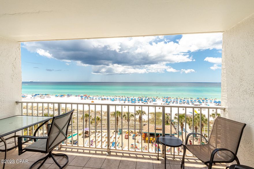 CURRENTLY UNDER CONTRACT, SELLER WILL CONSIDER BACKUP OFFERS.  Newly remodeled one bedroom with bunks at The Summit Condo.  Just steps to the beach with a beautiful direct view of the Gulf of Mexico and it's Emerald Green Waters.  Newly installed Hurricane grade sliding doors on the balcony.  Remodeled kitchen in 2017, remodeled bath in 2012, New HVAC 2018, New LG Washer/Dryer & Dishwasher 2022.