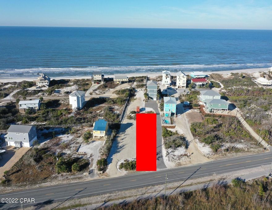 UNDER CONTRACT ~ TAKING BACK UP OFFERS.  Great first tier lot on the beachside of North Cape San Blas. This cleared lot is part of a 4 lot development and comes with deeded beach access and a beach boardwalk. The lot is over 200' deep and should provide plenty of room for a pool if desired. Located behind the CCCL, no FDEP permit required. No HOA dues, single family homes only allowed, Water meter in place, power & sewer has been laid & ready to tie into but tap fee due on sewer.