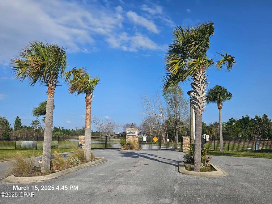 Vacant lot ready for build your custom dream home.  Sandy Creek Airpark (75FL) is a residential fly-in community airpark located in the East Bay Sector, of Panama City. Gated community. Asphalt runway measuring 3,400 x 60 ft in good condition. 25 minute drive to beautiful Downtown Panama City and Tyndall Air Force Base. Runway with lights and a beacon for night operations.  Lots large enough for home and hangar.  All roads are taxiways to strip. Closes airpark to all Panama City amenities and beaches.