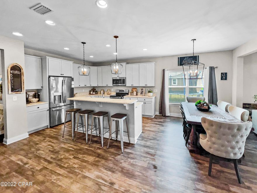 Cross creek estates is located in Freeport, FL. This location is about 30 minutes from Panama City Beach or Destin! You're also a little over 1 hr from Pensacola. You will have all the peace & quiet without being too secluded from the beaches & shopping. This home features an award winning floor plan, quartz counter tops, stainless steel appliances & farm sink, trey ceilings & crown molding. You will have plenty of storage & space in this gorgeous 4 bedroom, you can enjoy the outdoors as well on your screened in porch, covered patio space or the Cross Creek community pool! Call to schedule a showing with your Realtor today!