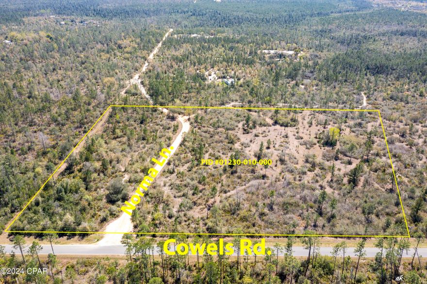 Nice 10 acre parcel with seller financing available.  Terms are 40% down payment, 7% interest, amortized over 15 years, with a balloon due in 3 years. Zoning is Bay County AG-1 (Agriculture). See attached document for zoning uses - low density rural residential plus other allowable uses. The property has recently been bush-hogged so it's easy to view and get around.  It does have some nice standing pines, magnolias, and scrub oaks. Great high and dry property with plenty of paved road footage all the way to the property from Hwy. 231.  New survey linked in documents and in photos.  Cowels Road along the frontage is paved.