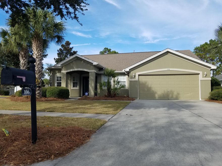 For rent. Immaculate Palmetto Trace 3 Bedroom, 2 bath home within steps to Pier Park. The home features a huge living room with great natural lighting and sliding glass door to the back patio. The kitchen overlooks the living room and offers a breakfast nook and plenty of cabinet and counter space. Large master bedroom with en suite bath offering his/her separate closets, large soaking tub and double vanity. Formal dining room; 2 car garage with large driveway. Rent includes lawn service, sprinkler water, and trash service. **Small pets negotiable with $250 non-refundable pet fee.