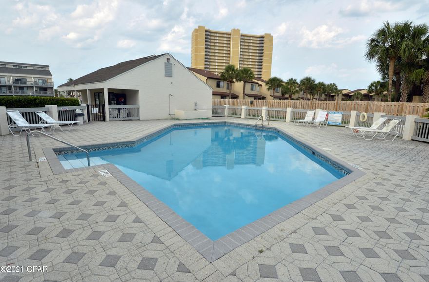 : Location! Location! Don't miss out on this great unit! This unit is a non-rental and is across the street from some of the most beautiful beaches in the world on the west end of PCB. This unit is well maintained and has been beautifully decorated. The bedroom is a great size with plenty of closet space. This unit has a washer and dryer. A ground level unit ready for you to make it your own. AC and Water Heater install 2020, New flooring 2021.