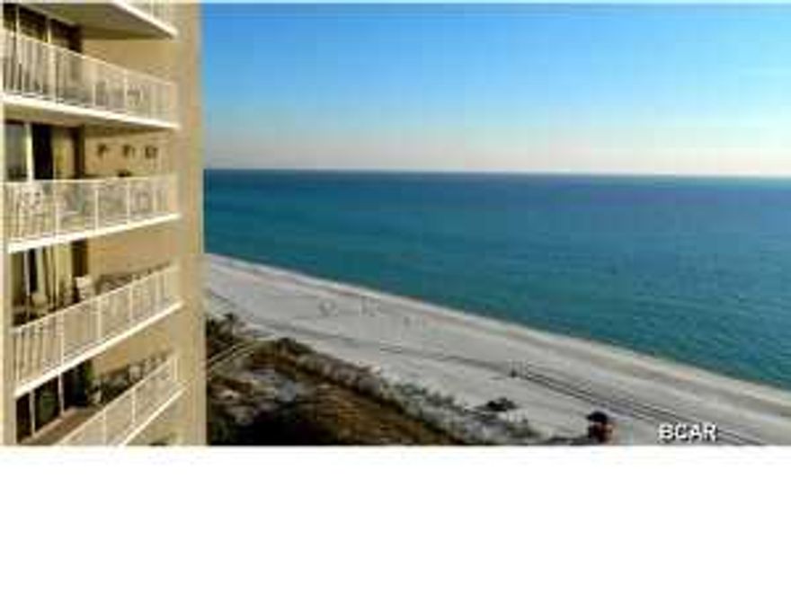 PRICED TO SELL! Fully furnished Large 2 bedroom 2 bath condo boasts incredible views of the Gulf of Mexico and pool deck below. Master suite and open living space have access to the large balcony. Kitchen and living area features tile flooring. Air conditioner was replaced in July 2014. The Dunes of Panama complex offers one of the most established HOA's on the beach, gated community with onsite security. Amenities include: 1,500 feet of sugar white sand with beach service rentals available, fitness center, 3 pools-1 is heated,onsite pool deck grill and market(seasonal), tennis courts, beach volleyball, shuffle board, RV & Boat parking available. Conveniently located on Thomas Dr. Walk the beach, watch the dolphins, or just soak up the rays. Add your touches and make this unit your